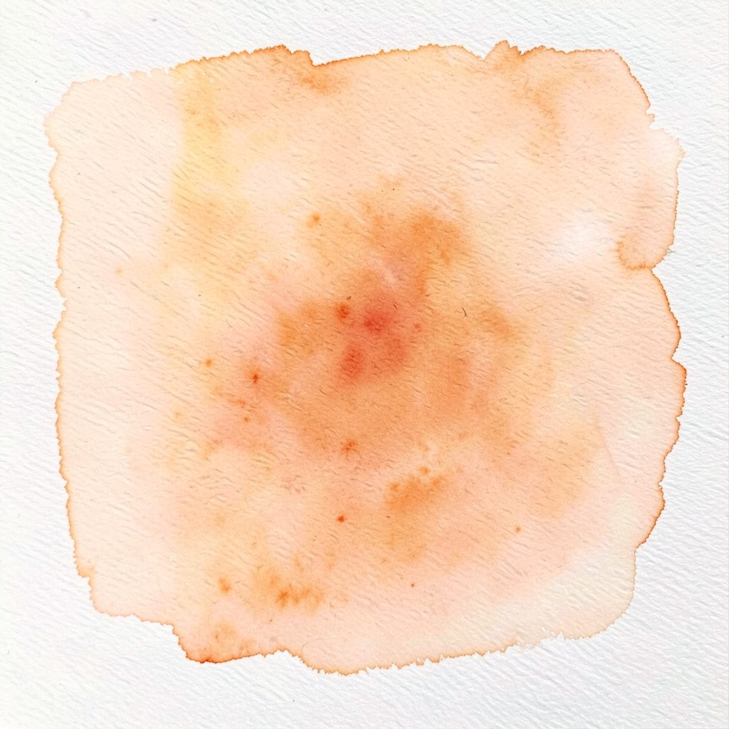 Soft watercolour still life of stacked picture books in warm sand and dusty rose tones
