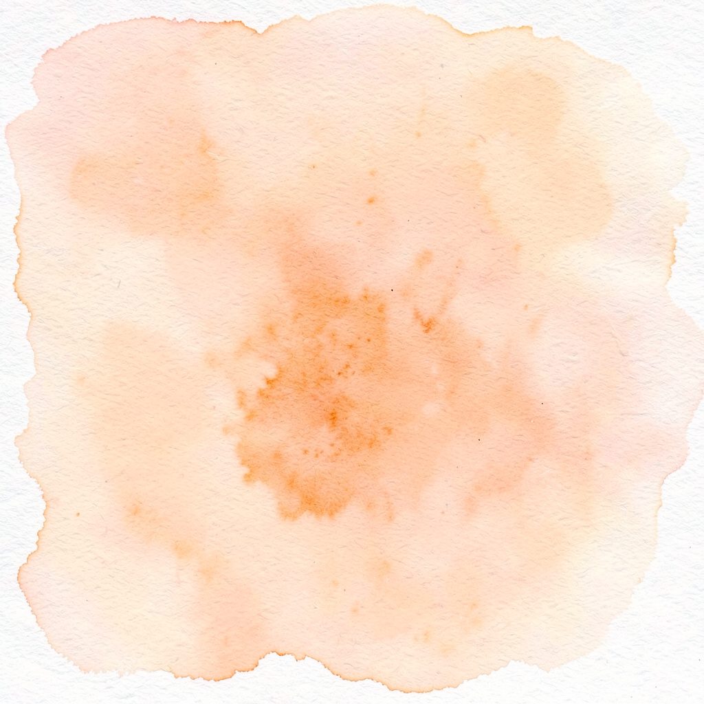 Wide soft watercolor band in sandy parchment, faded red, and dusty blue, creating a calm decorative divider